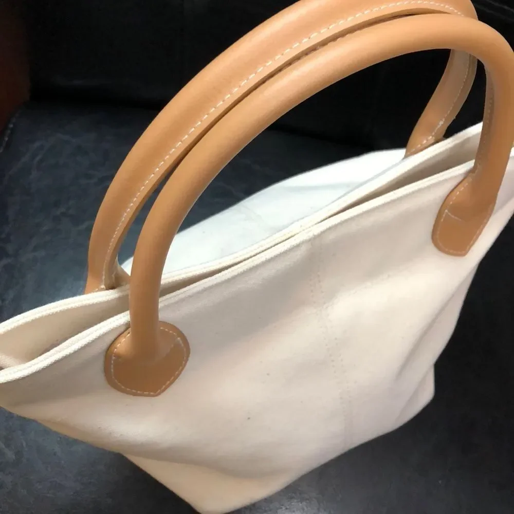 Lillian Vernon Leather Trim Tote